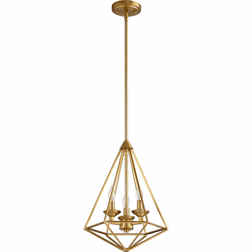 Quorum Bennett 3-LT Pendant - Aged Brass - 8311-3-80