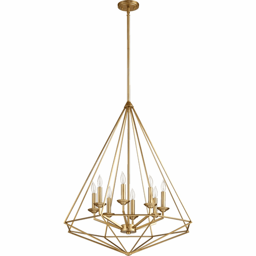 Quorum Bennett 8-LT Pendant - Aged Brass - 8311-8-80