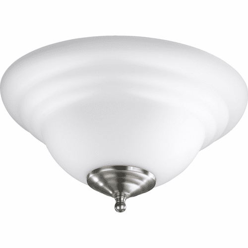 Quorum Bowl LED Ceiling Fan Light Kit - Satin Nickel / White - 1120-801H