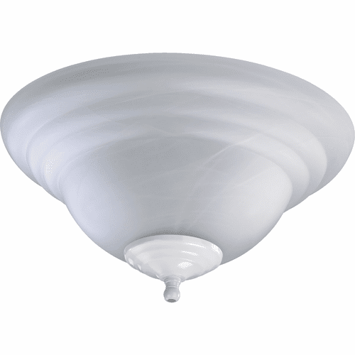 Quorum Bowl LED Ceiling Fan Light Kit - Satin Nickel / White - 1133-801