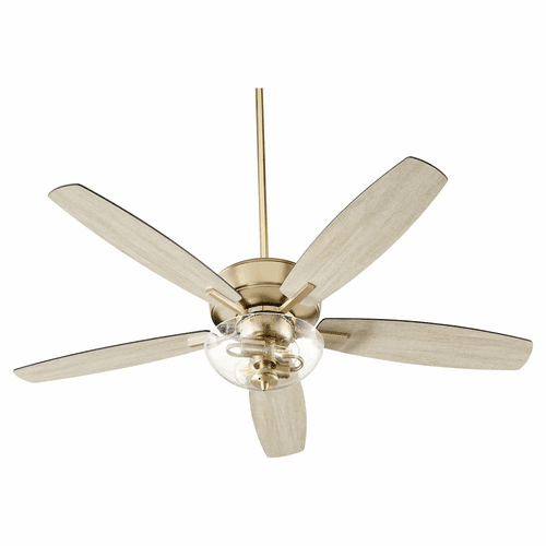 Quorum Breeze 52" 2-LT Ceiling Fan - Aged Brass  - 7052-280