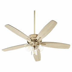 Quorum Breeze 52" 3-LT Ceiling Fan - Aged Brass  - 7052-380