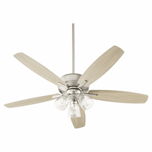 Quorum Breeze 52" 3-LT Ceiling Fan - Satin Nickel  - 7052-365