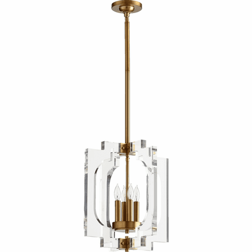 Quorum Broadway 4-LT Pendant - Aged Brass - 605-4-80
