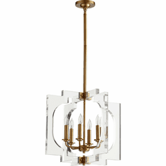 Quorum Broadway 6-LT Pendant - Aged Brass - 605-6-80