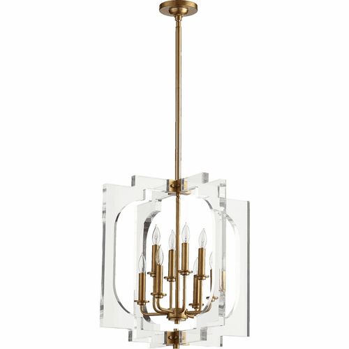 Quorum Broadway 8-LT Pendant - Aged Brass - 605-8-80