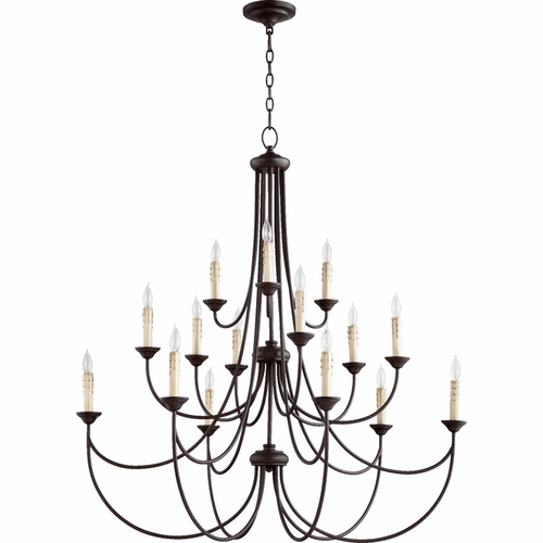 Quorum Brooks 15-LT Candle Chandelier - Oiled Bronze - 6250-15-86