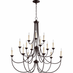 Quorum Brooks 15-LT Candle Chandelier - Oiled Bronze - 6250-15-86 Quorum Brooks 15-LT Candle Chandelier - Oiled Bronze - 6250-15-86