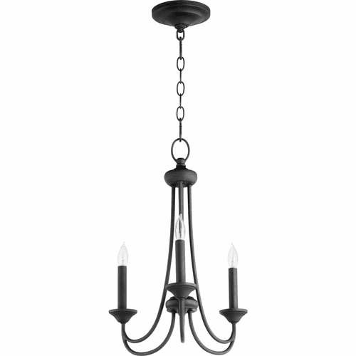 Quorum Brooks 3-LT Candle Chandelier - Noir - 6250-3-69