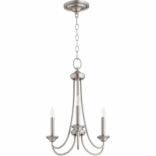 Quorum Brooks 3-LT Candle Chandelier - Satin Nickel - 6250-3-65