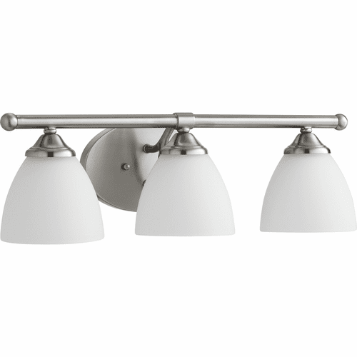 Quorum Brooks 3-LT Vanity - Satin Nickel W/ Satin Opal - 5150-3-65
