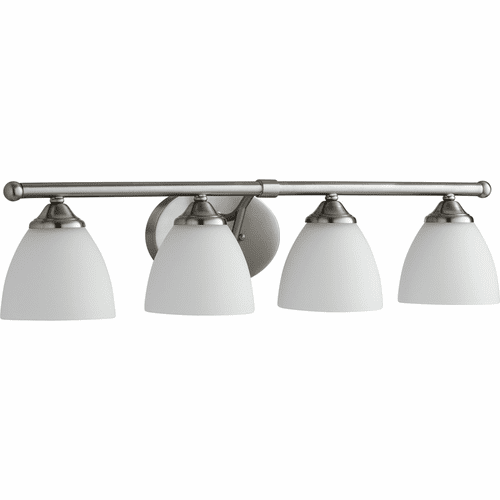 Quorum Brooks 4-LT Vanity - Satin Nickel W/ Satin Opal - 5150-4-65
