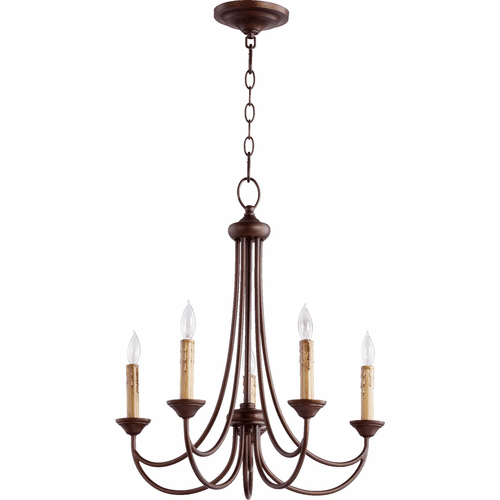 Quorum Brooks 5-LT Candle Chandelier - Oiled Bronze - 6250-5-86