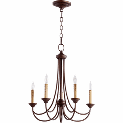 Quorum Brooks 5-LT Candle Chandelier - Oiled Bronze - 6250-5-86