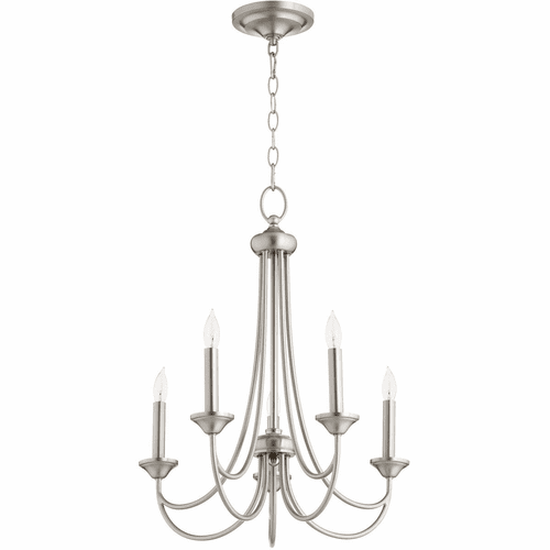 Quorum Brooks 5-LT Candle Chandelier - Satin Nickel - 6250-5-65