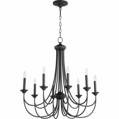 Quorum Brooks 8-LT Candle Chandelier - Noir - 6250-8-69