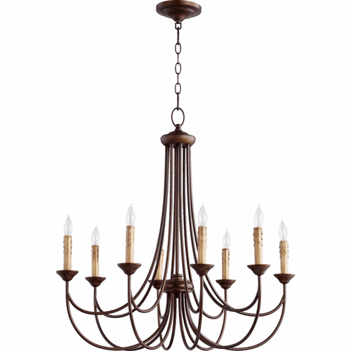 Quorum Brooks 8-LT Candle Chandelier - Oiled Bronze - 6250-8-86