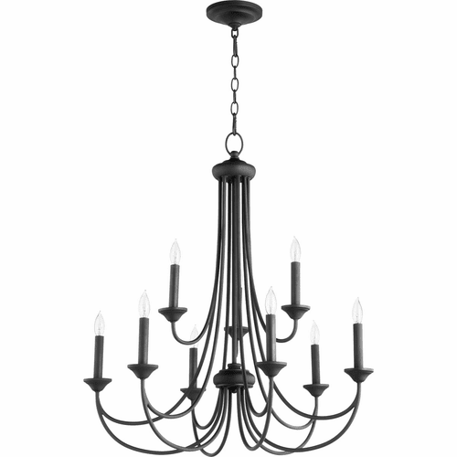 Quorum Brooks 9-LT Candle Chandelier - Noir - 6250-9-69