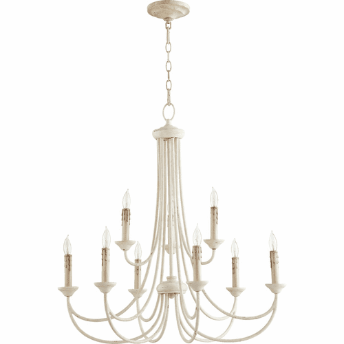Quorum Brooks 9-LT Candle Chandelier - Persian White - 6250-9-70