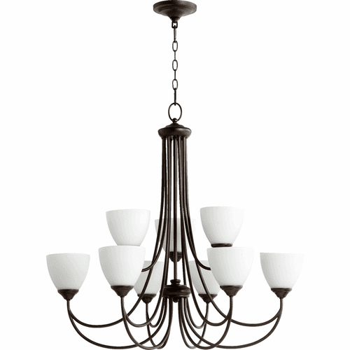 Quorum Brooks 9-LT Chandelier - Oiled Bronze - 6050-9-86
