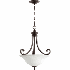 Quorum Bryant 3-LT Pendant - Oiled Bronze W/ Satin Opal - 8154-3-186