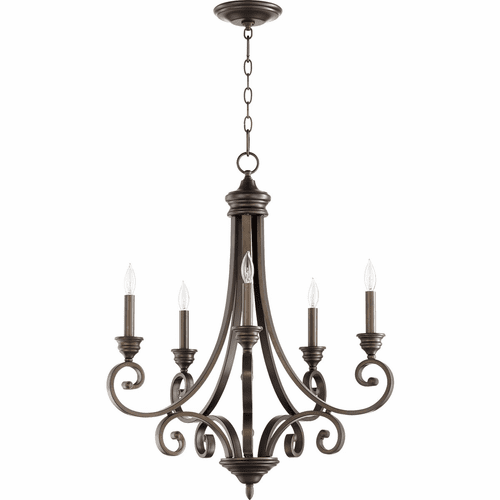 Quorum Bryant 5-LT Candle Chandelier - Oiled Bronze - 6054-5-86