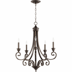 Quorum Bryant 5-LT Candle Chandelier - Oiled Bronze - 6054-5-86
