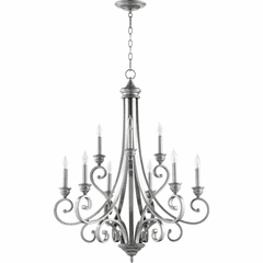 Quorum Bryant 9-LT Candle Chandelier - Classic Nickel - 6054-9-64