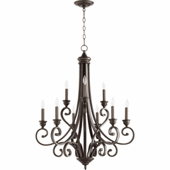 Quorum Bryant 9-LT Candle Chandelier - Oiled Bronze - 6054-9-86
