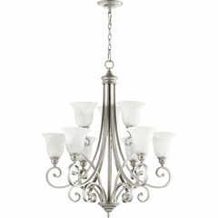Quorum Bryant 9-LT Chandelier - Classic Nickel - 6154-9-64