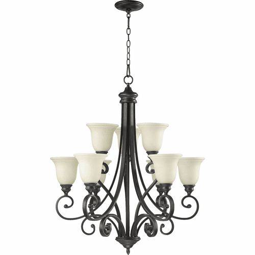 Quorum Bryant 9-LT Chandelier - Oiled Bronze - 6154-9-86