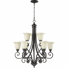 Quorum Bryant 9-LT Chandelier - Oiled Bronze - 6154-9-86 Quorum Bryant 9-LT Chandelier - Oiled Bronze - 6154-9-86