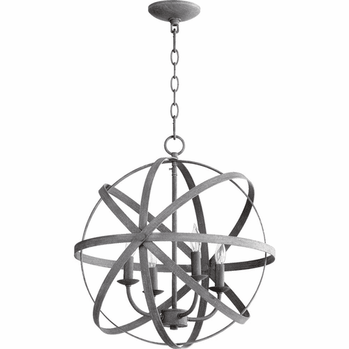 Quorum Celeste 4-LT Chandelier - Zinc - 6009-4-17