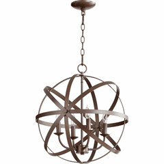 Quorum Celeste 4-LT Sphere Chandelier - Oiled Bronze - 6009-4-86 Quorum Celeste 4-LT Sphere Chandelier - Oiled Bronze - 6009-4-86