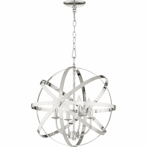 Quorum Celeste 4-LT Sphere Chandelier - Polished Nickel - 6009-4-62