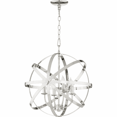 Quorum Celeste 4-LT Sphere Chandelier - Polished Nickel - 6009-4-62 Quorum Celeste 4-LT Sphere Chandelier - Polished Nickel - 6009-4-62