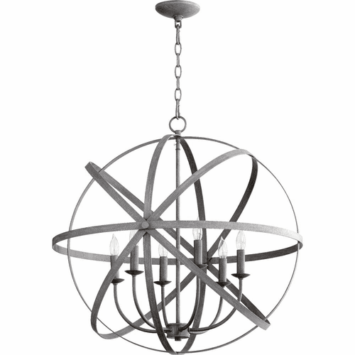 Quorum Celeste 6-LT Chandelier - Zinc - 6009-6-17