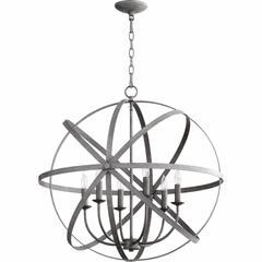 Quorum Celeste 6-LT Chandelier - Zinc - 6009-6-17