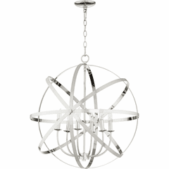 Quorum Celeste 6-LT Sphere Chandelier - Polished Nickel - 6009-6-62
