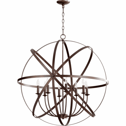 Quorum Celeste 8-LT Sphere Chandelier - Oiled Bronze - 6009-8-86