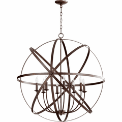 Quorum Celeste 8-LT Sphere Chandelier - Oiled Bronze - 6009-8-86