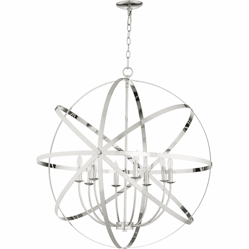 Quorum Celeste 8-LT Sphere Chandelier - Polished Nickel - 6009-8-62