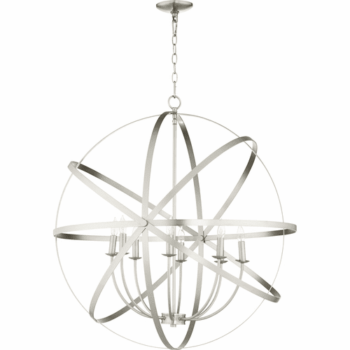Quorum Celeste 8-LT Sphere Chandelier - Satin Nickel - 6009-8-65