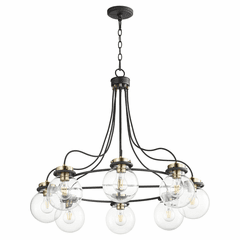 Quorum Centauri 8-LT Chandelier - Noir w/Aged Brass - 638-8-69