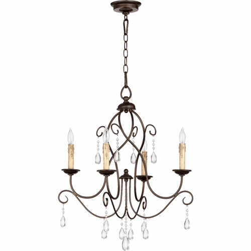 Quorum Cilia 4-LT Chandelier - Oiled Bronze - 6116-4-86