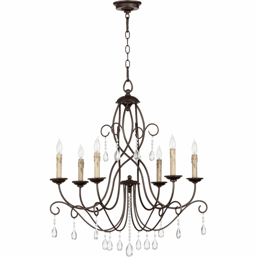 Quorum Cilia 6-LT Chandelier - Oiled Bronze - 6116-6-86