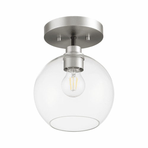 Quorum Clarion 1-LT Flush Mount - Noir W/ Satin Nickel - 372-1-6965