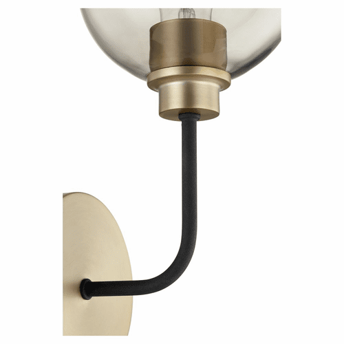 Quorum Clarion 1-LT Wall Mount - Noir w/ Aged Brass - 572-1-6980