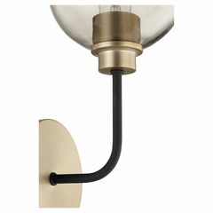 Quorum Clarion 1-LT Wall Mount - Noir w/ Aged Brass - 572-1-6980 Quorum Clarion 1-LT Wall Mount - Noir w/ Aged Brass - 572-1-6980
