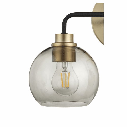 Quorum Clarion 2-LT Bath Vanity Light - Noir w/ Aged Brass - 572-2-6980